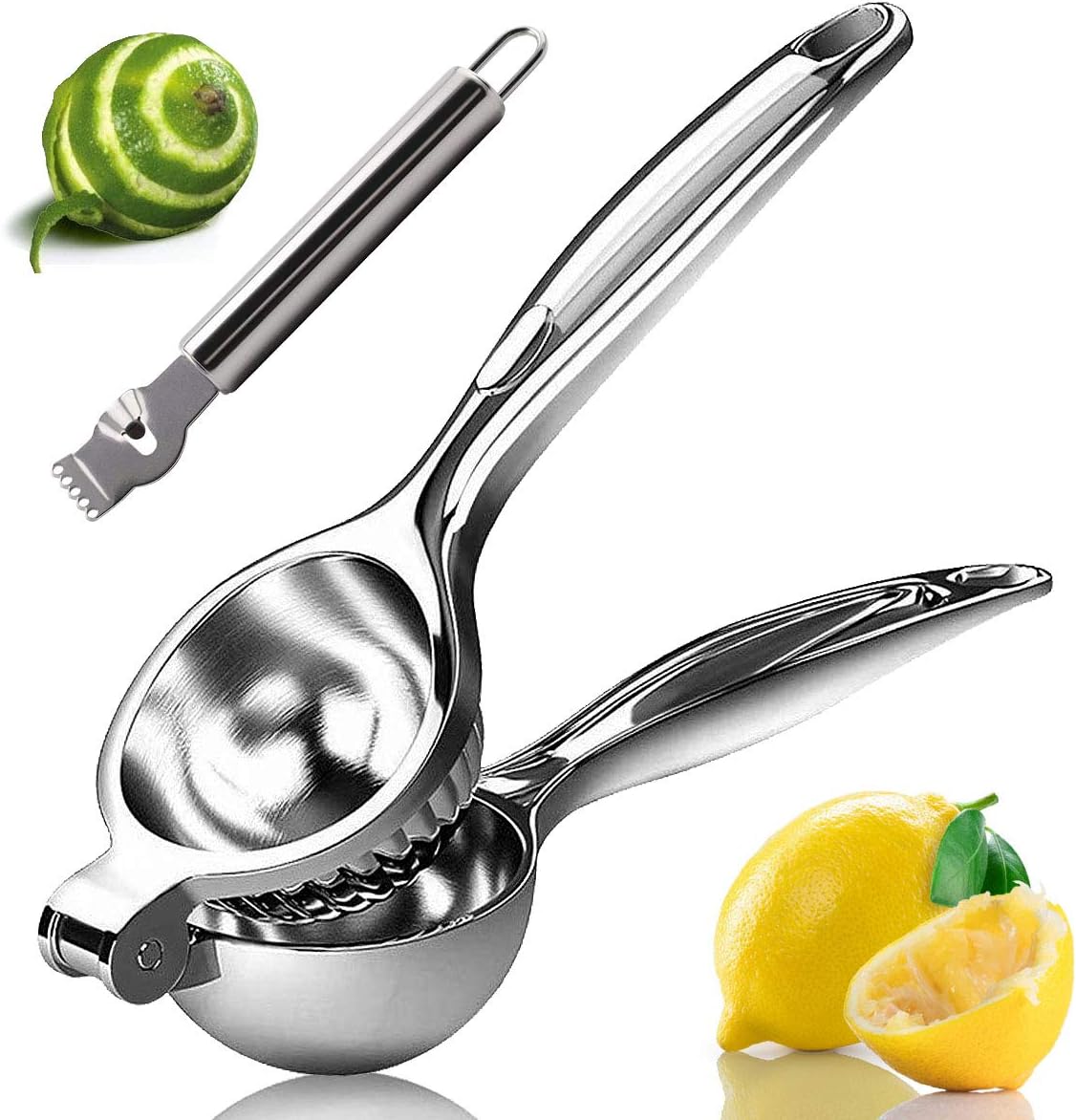 lemon juicer, lemon squeezer, handheld citrus juicer, metal lemon hand press, lime squeeze stick tool, manual citrus press with stainless steel juicer