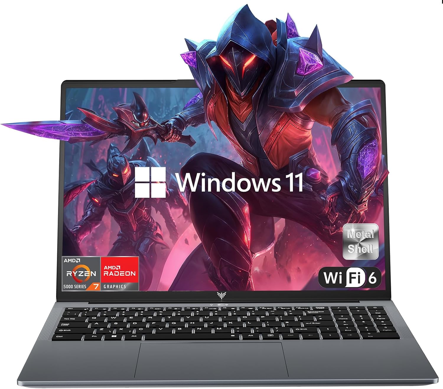 2025 AMD Laptop, 16.1inch Laptop Computer with AMD Ryzen 7 5000 Series(8C/16T, Up to 4.3GHz), 16GB RAM 512GB NVMe SSD Windows 11 Laptop, Radeon RX Vega 8 Graphics,WiFi 6, Backlit KB,53Wh Battery,Gray